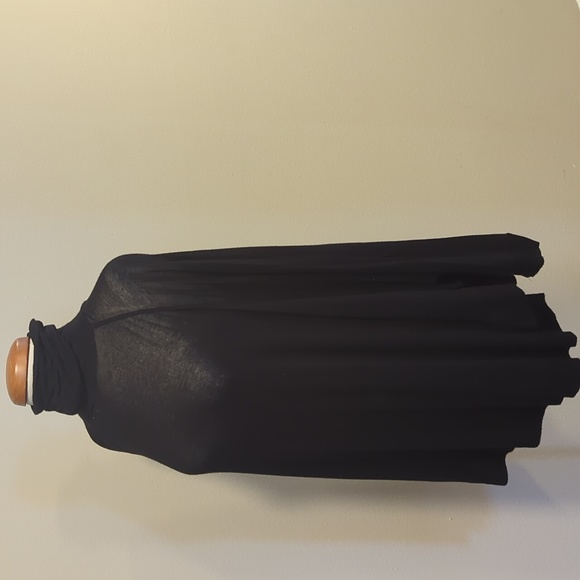 Zara, black sheer oversized top with long sleeve,stretchy,turtleneck - Picture 3 of 8